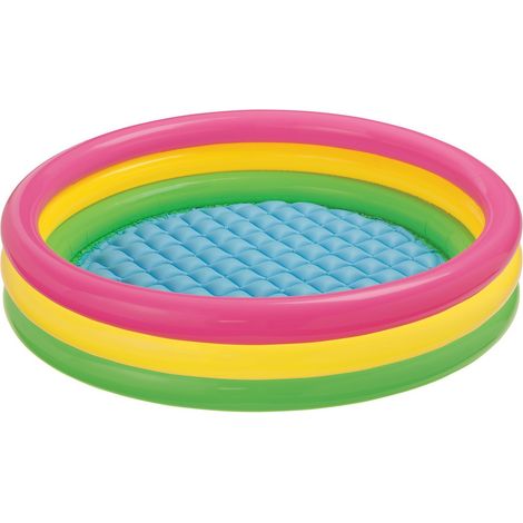 Piscine gonflable ronde 147 × 33 cm – 3 anneaux avec fond gonflable