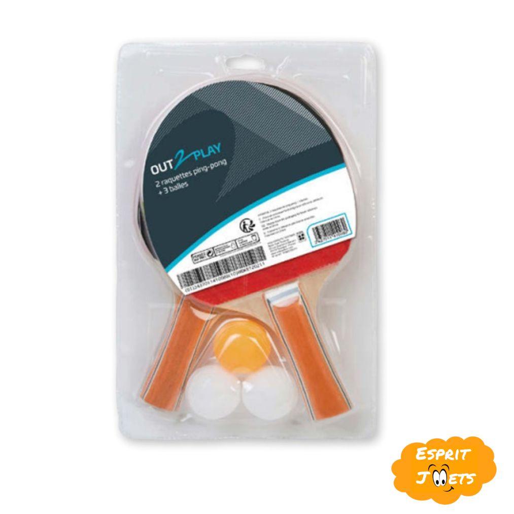 Coffret Raquette Ping Pong + 3 balles - Esprit Jouets