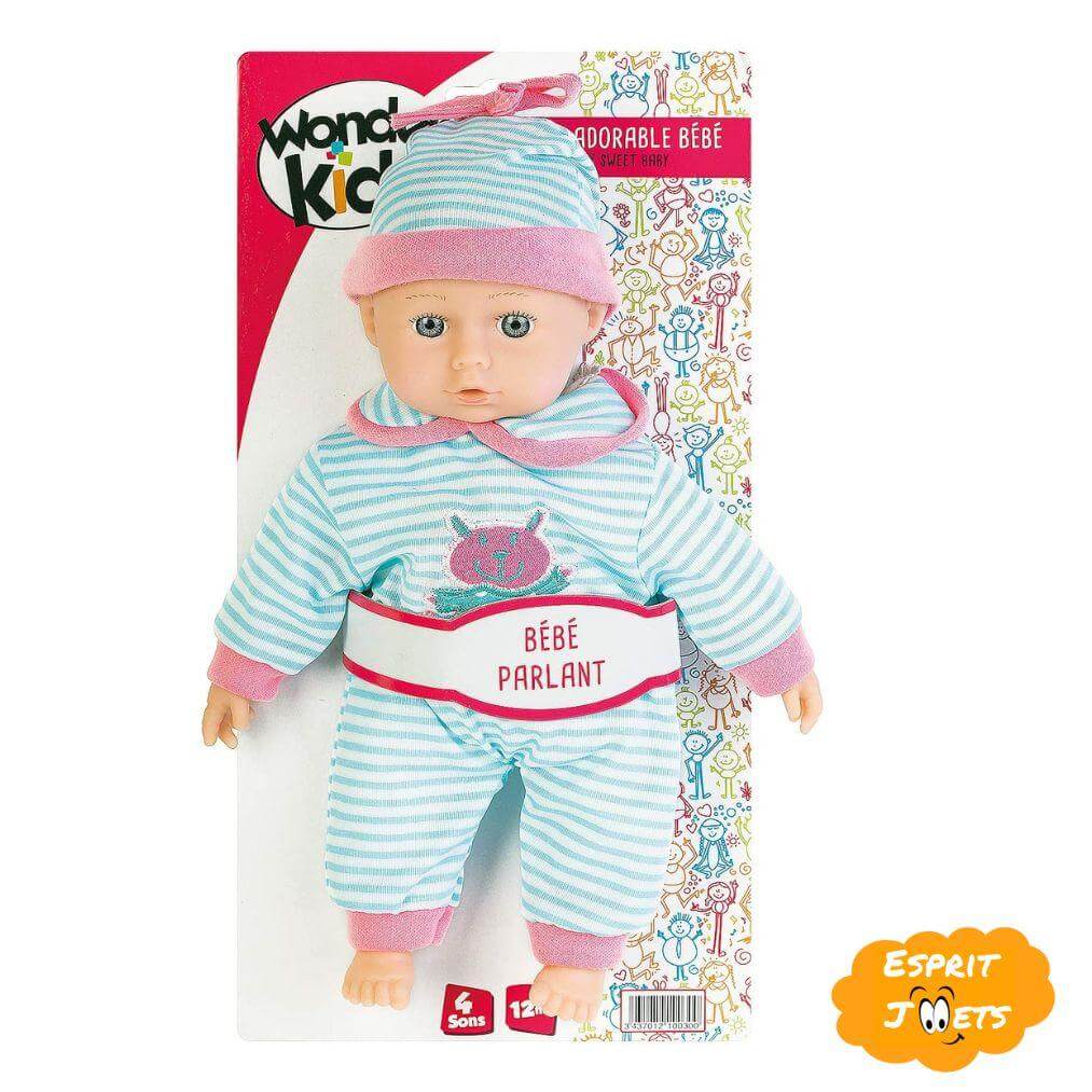 Poupon Parlant 25cm 4 sons - Esprit Jouets
