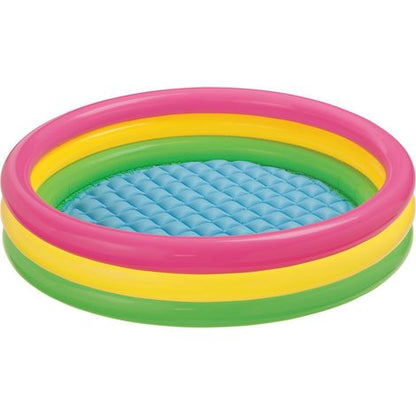 Piscine gonflable ronde 147 × 33 cm – 3 anneaux avec fond gonflable