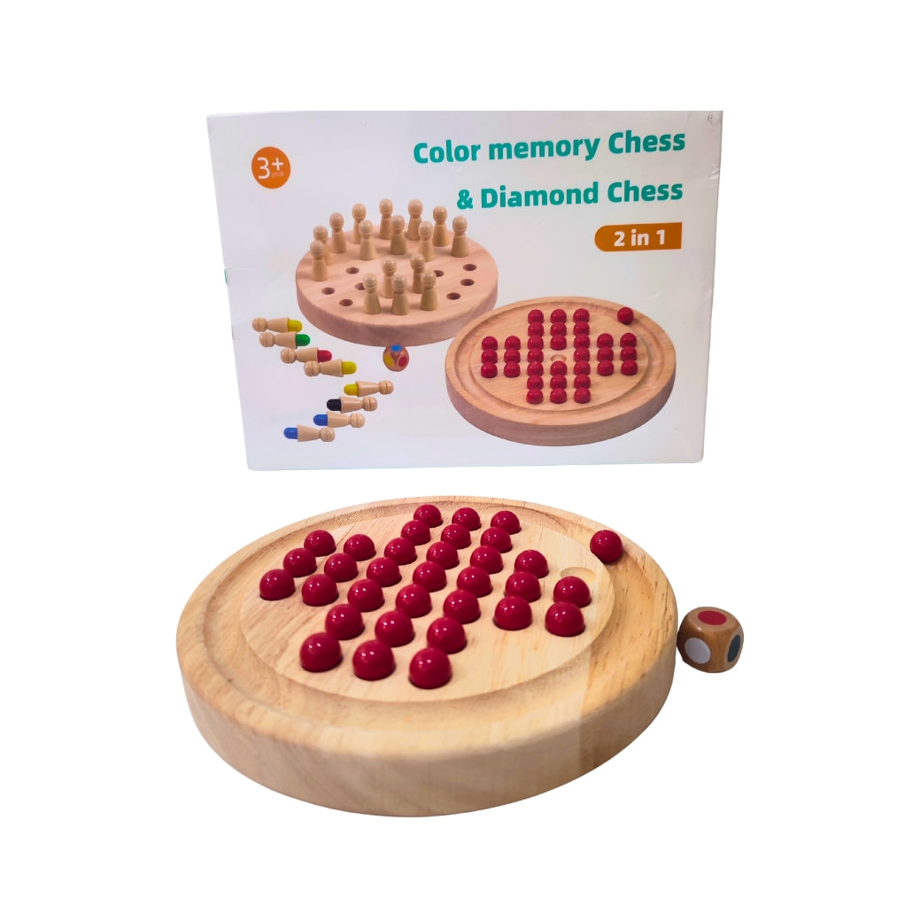 Jeu de Mémoire en Bois 2 en 1