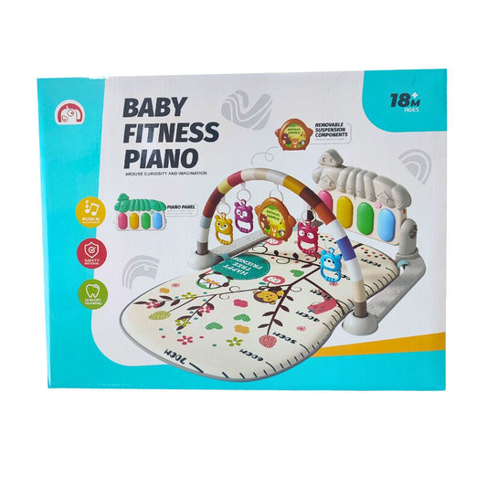 Tapis d'éveil avec piano couleur blanc.