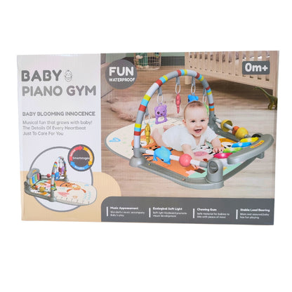 Tapis d'éveil avec piano couleur gris