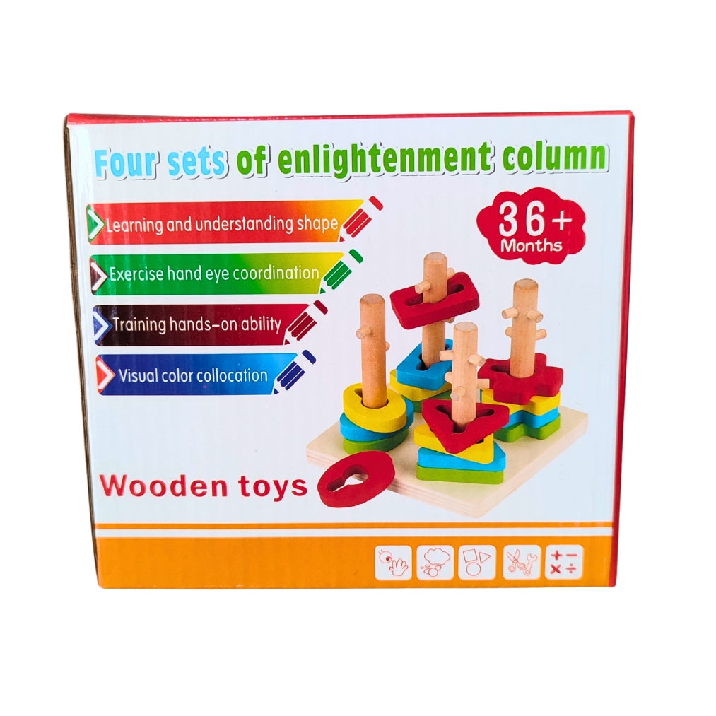 Jeu éducatif en bois – formes à empiler
