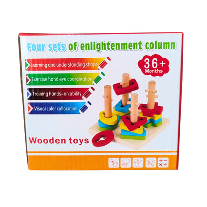 Jeu éducatif en bois – formes à empiler