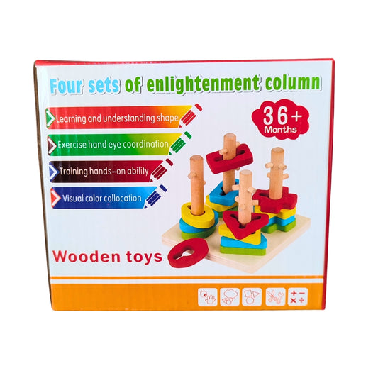 Jeu éducatif en bois – formes à empiler