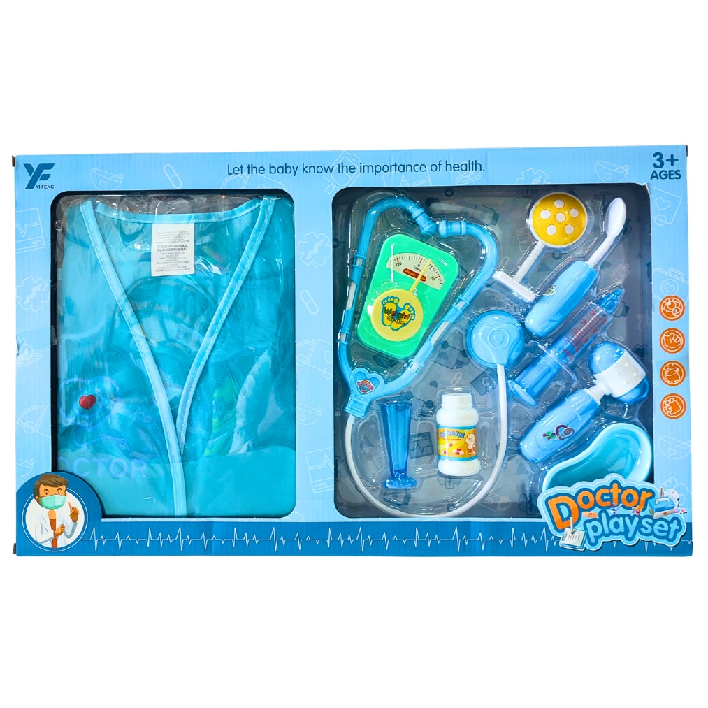 Jeu docteur avec accessoires blouse rose et bleu