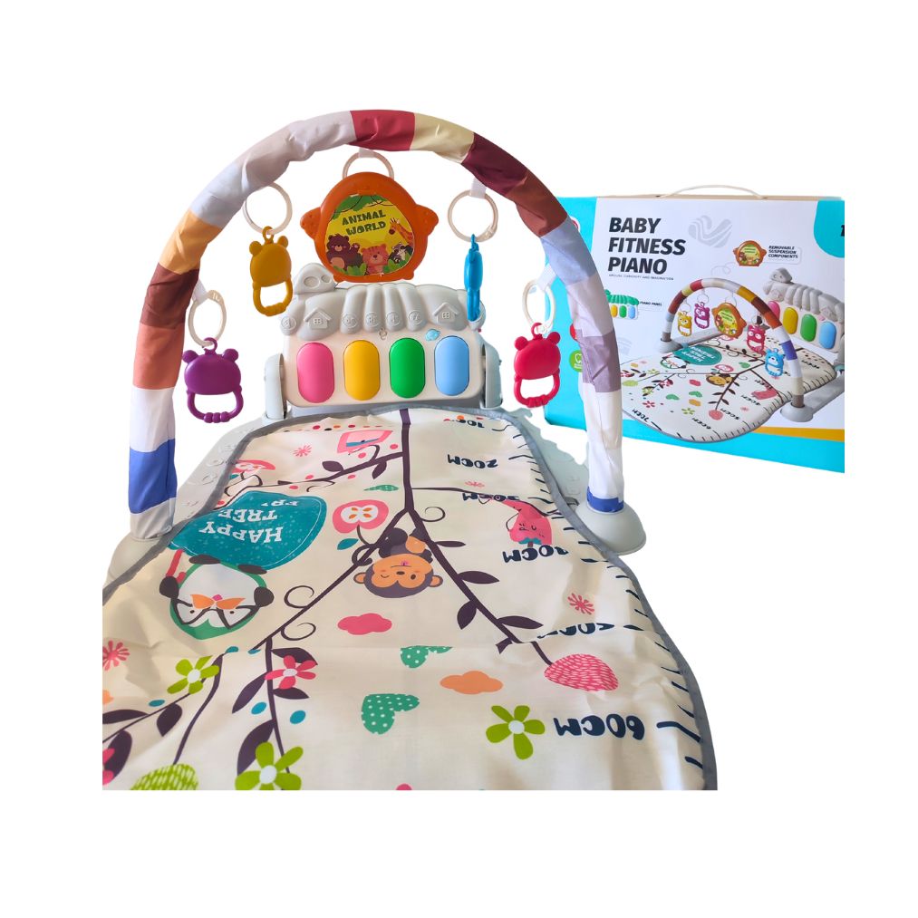 Tapis d'éveil avec piano couleur blanc.