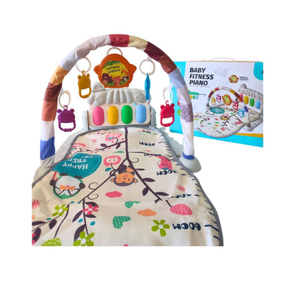 Tapis d'éveil avec piano couleur blanc.