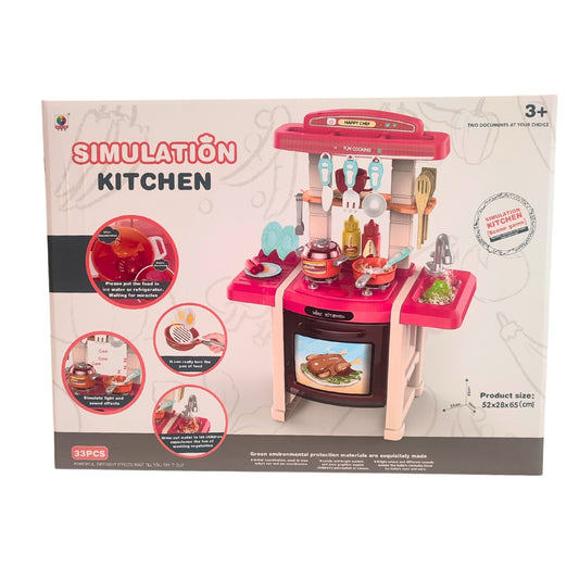 Cuisine rouge pour enfant avec accessoires