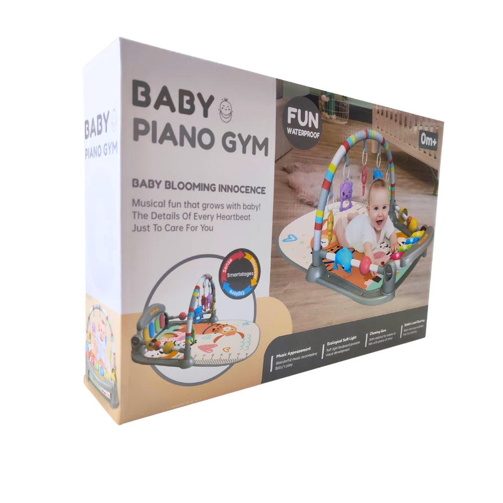 Tapis d'éveil avec piano couleur gris