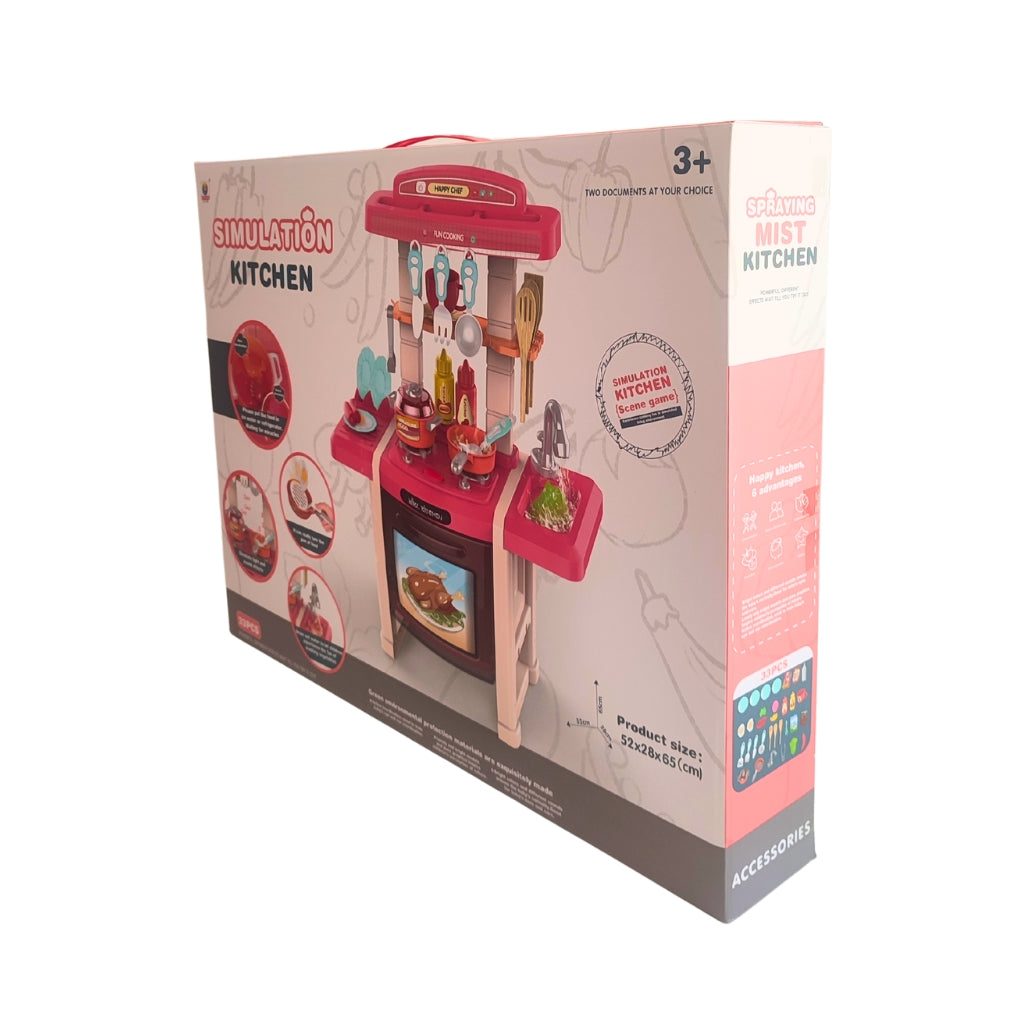 Cuisine rouge pour enfant avec accessoires