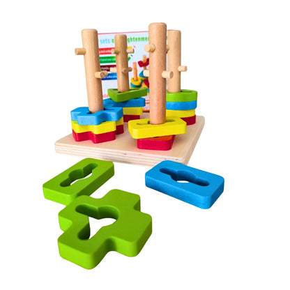 Jeu éducatif en bois – formes à empiler