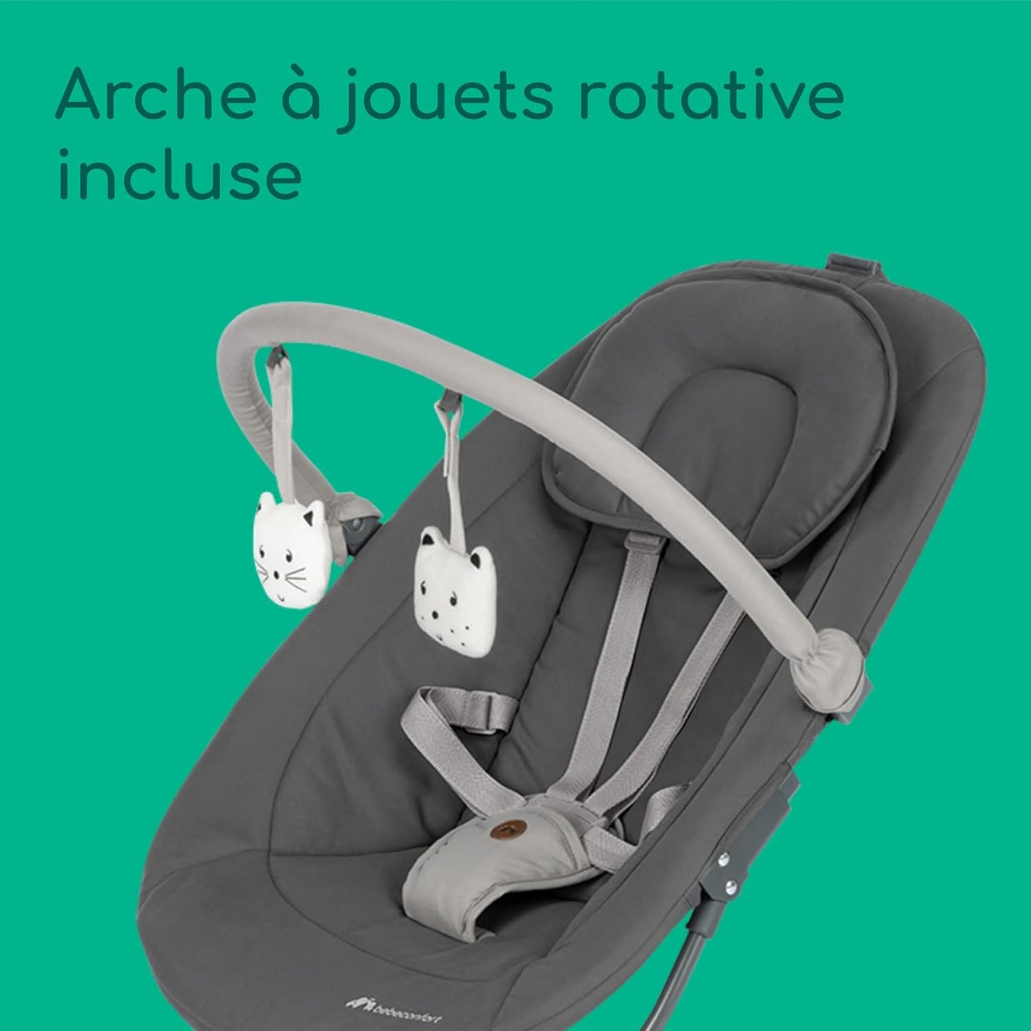 Balancelle électrique bébé  – 5 vitesses, détection de mouvement et musique