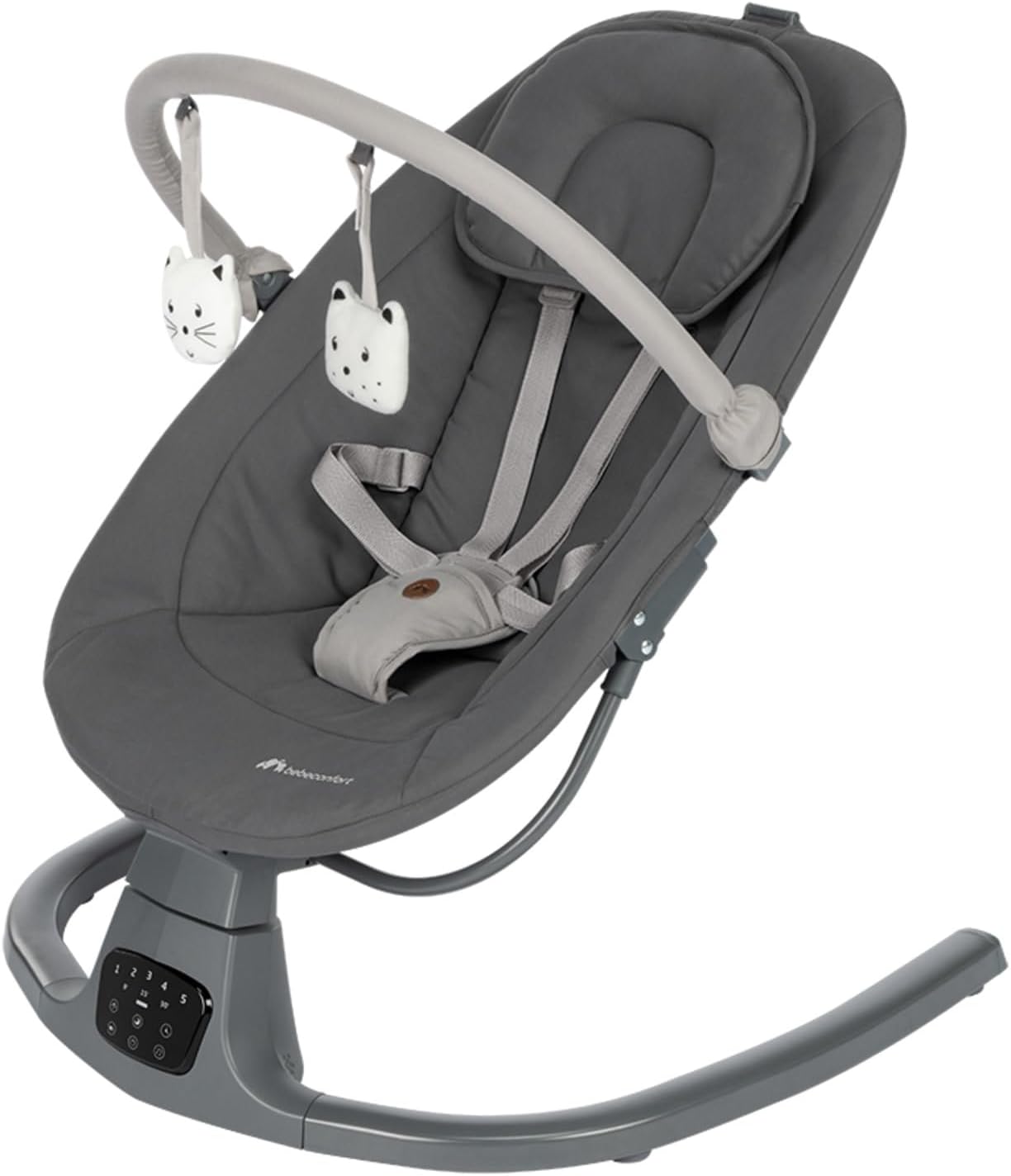 Balancelle électrique bébé  – 5 vitesses, détection de mouvement et musique