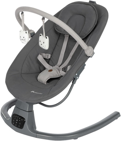 Balancelle électrique bébé  – 5 vitesses, détection de mouvement et musique