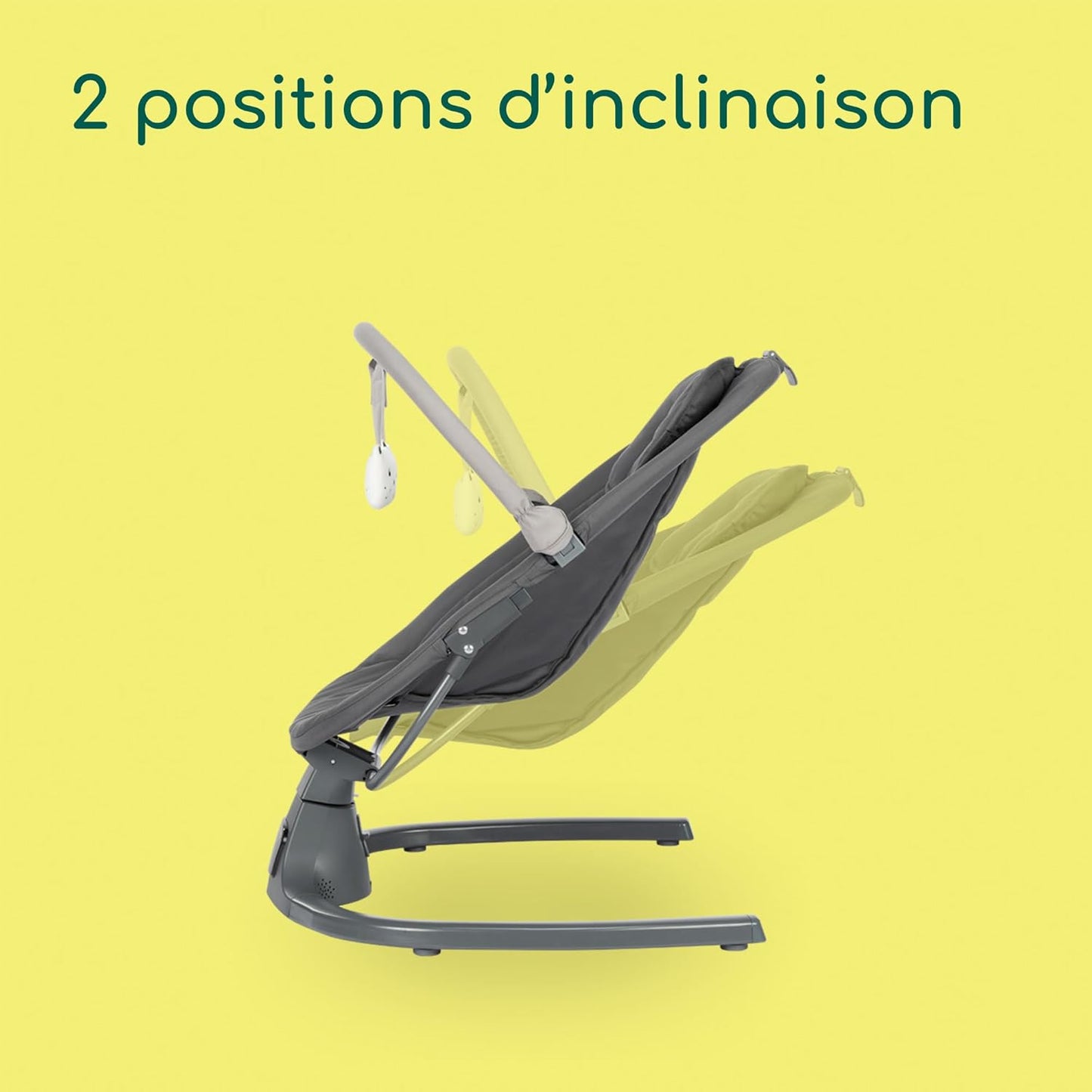 Balancelle électrique bébé  – 5 vitesses, détection de mouvement et musique