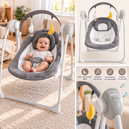 Balancelle Électrique Bébé Badabulle – Confort et Éveil. Très bon état.