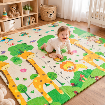 Tapis d’éveil bébé double face antichoc – 180 × 120 cm