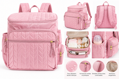Sac à dos maman multifonction  – Rangement bébé et accessoires, adaptable à la poussette | Esprit Jouets