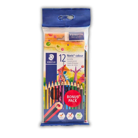 Crayons de Couleurs x12 + gomme et crayon - Esprit Jouets Livraison en Tunisie - Jouets Pas Chers