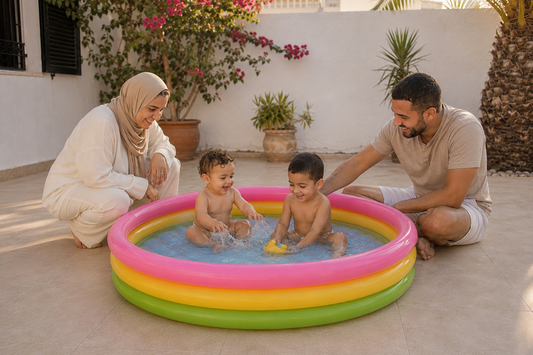 Piscine gonflable ronde 147 × 33 cm – 3 anneaux avec fond gonflable