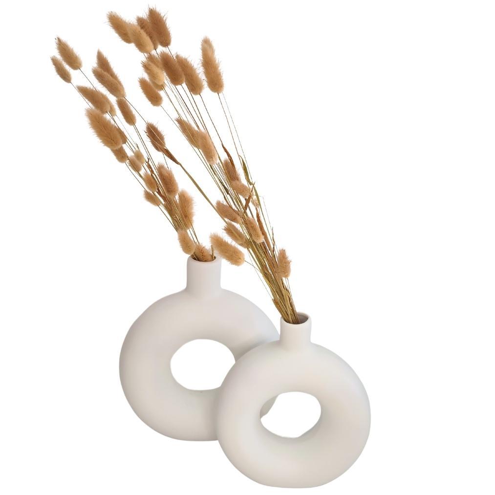 Vase rond décoration Blanc et Beige - Esprit Jouets