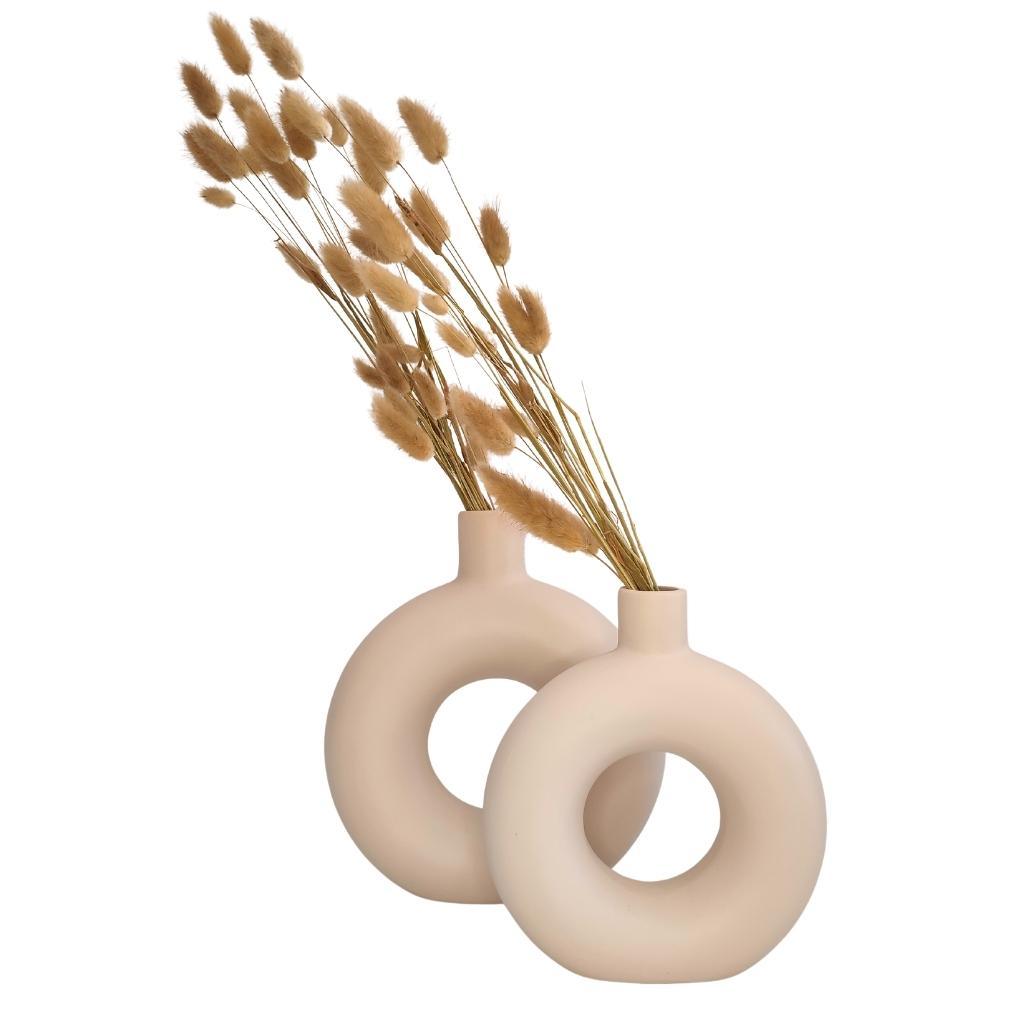 Vase rond décoration Blanc et Beige - Esprit Jouets
