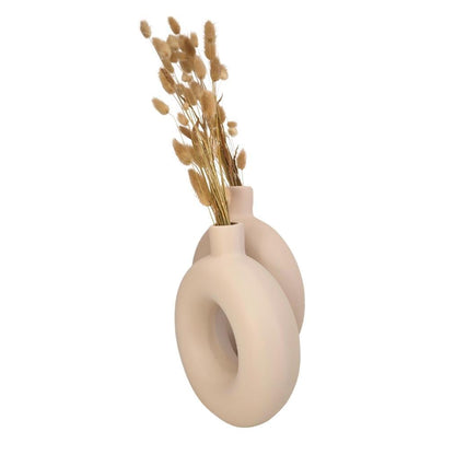 Vase rond décoration Blanc et Beige - Esprit Jouets
